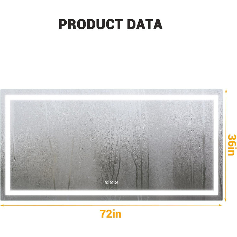 Miroir de salle de bain Smart LED, 75" x 36"