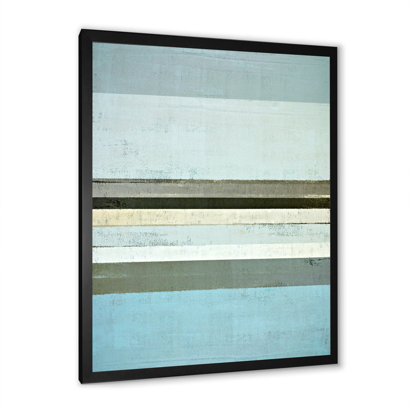 Art moderne gris et bleu II 2FDP47721, Cadre noir, H 20 po x l 12 po x P 1 po