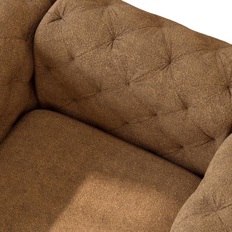 Fauteuil Chesterfield capitonné et rembourré en polyester, Orange