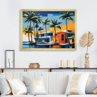 Pop Palm Beach en couleur II sur toile