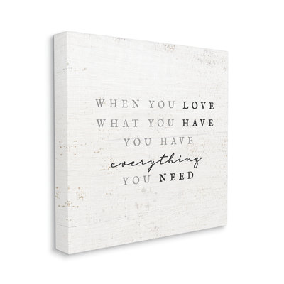 «Love What You Have R rassurant Rustic Quote» par - Art textuel sur