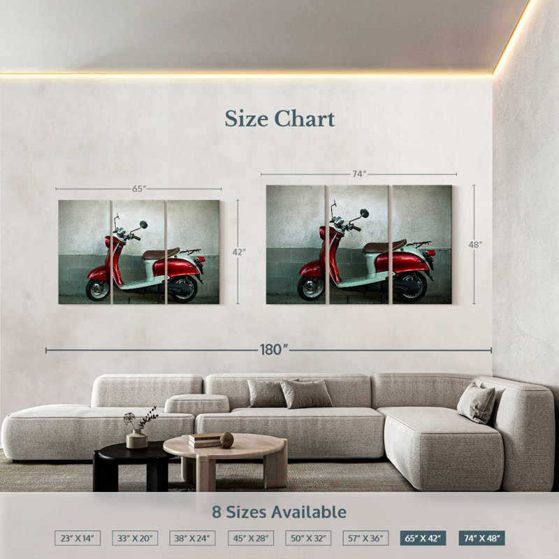 Parked Retro Scooter, 42" H x 65" W