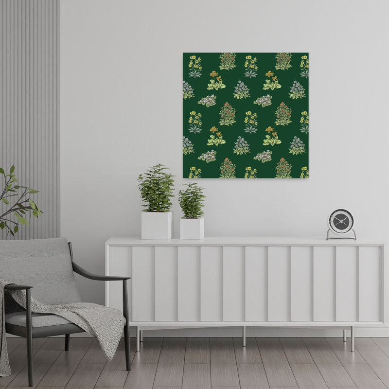 Art contemporain, art floral rétro, H 24 po x l 24 po