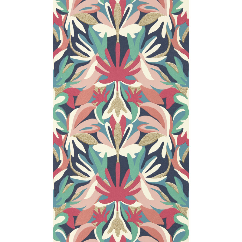 Melora Wallpaper, Brazilian Rosewood/Ink/Amazonia