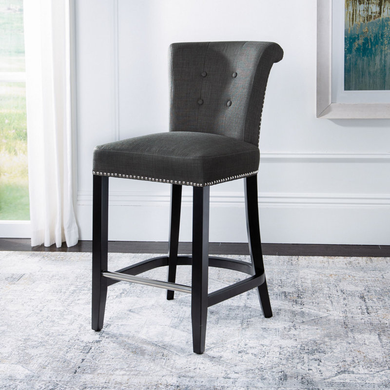 Tabouret de bar et de comptoir Arlease, Gris anthracite, Tabouret de comptoir (siège d'une hauteur de 25,7