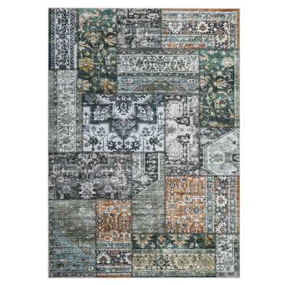 Rickart Washable Patchwork Indoor Rug