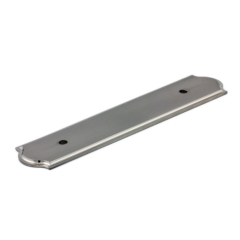 Contre-plaque en métal pour poignées, Nickel brossé, H 6,16 po x l 1,25 po x P 0,13 po