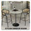  Table de salle à manger ronde de 36 po de hauteur avec plateau en panneau de fibres à densité moyenne et base en acier noir-133312915