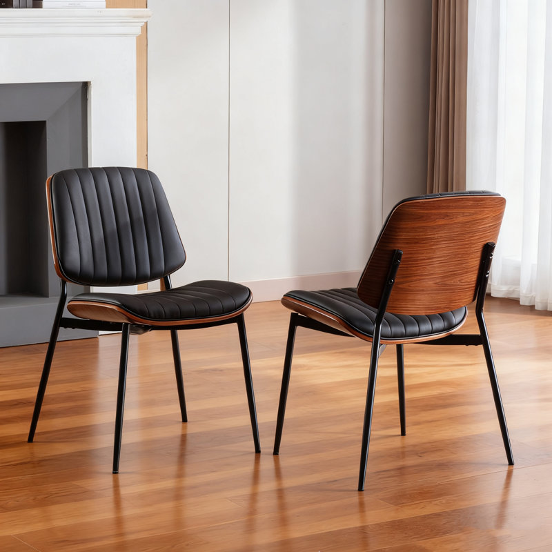 Titus Upholstered Dining Chairs, 2, Black