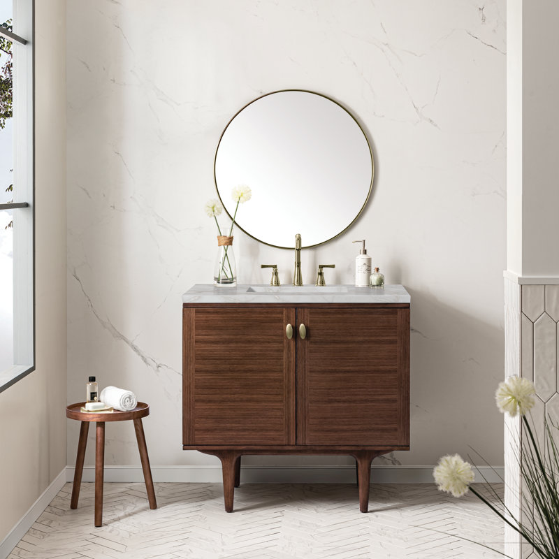 Amberly Single Vanity, 36", Victorian Silver, 8" Widespread
