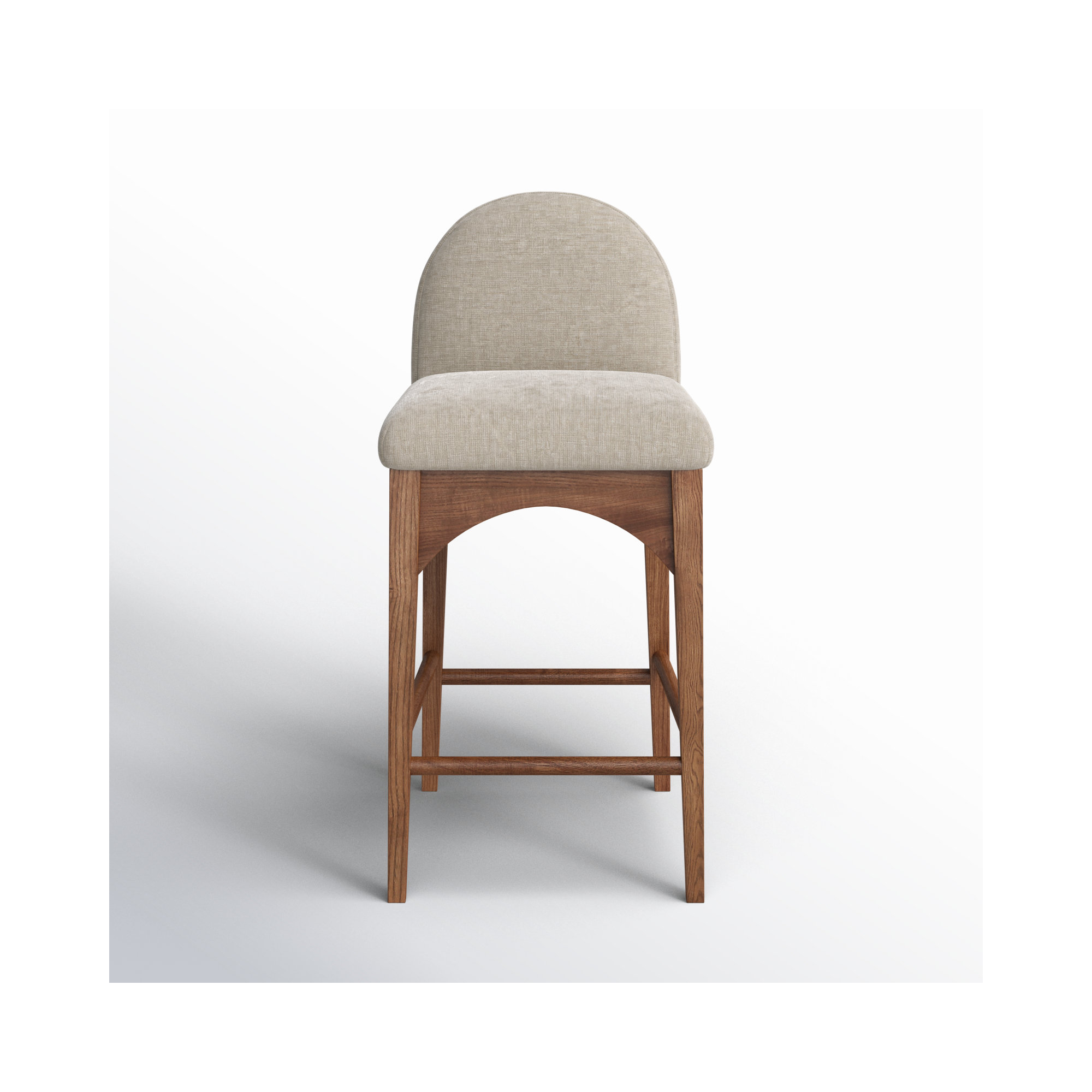 Beppo Counter Stool, Walnut, Beige Chenille