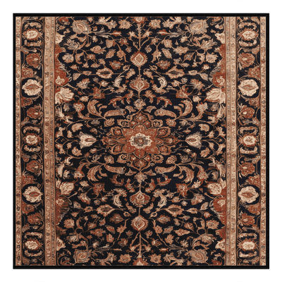 Tapis persan noir lavable à la machine