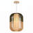 1-Light Cylinder Wooden Hanging Light Fixture
