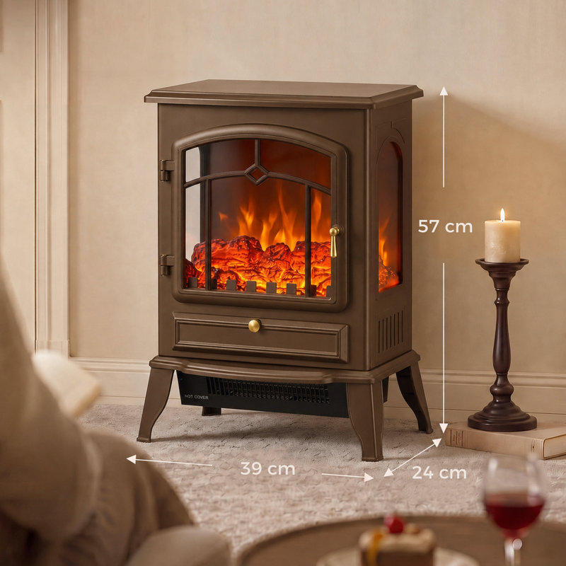Electric Fireplace, Brown