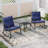 Ensemble de chaises berçantes 3 pièces avec table d'appoint et coussins-108198383