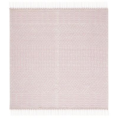 Aldeline Hand-Woven Flatweave Wool Ivory/Pink Area Rug