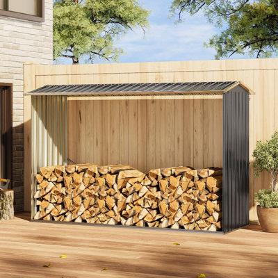 Ayshea 8ft.W x 3ft. D Metal Log Store