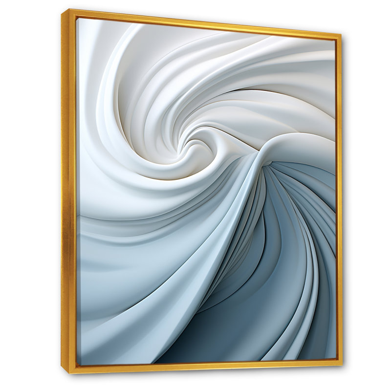 Décoration murale blanche et bleue Zen Spiral II - Spirales abstraites_106244, H 44 po x l 34 po x P 1,5 po