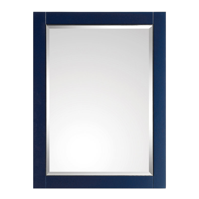 Miroir de salle de bain Donahue, Bleu marin / Argent, H 32 po x l 24 po