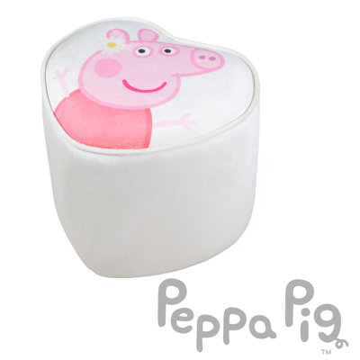 Kinderhocker im Peppa Pig Design - Hocker für Mädchen & Jungen in Herzform - Beige