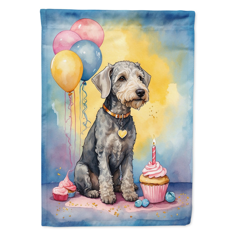 Drapeau «Happy Birthday House», Bedlington Terrier