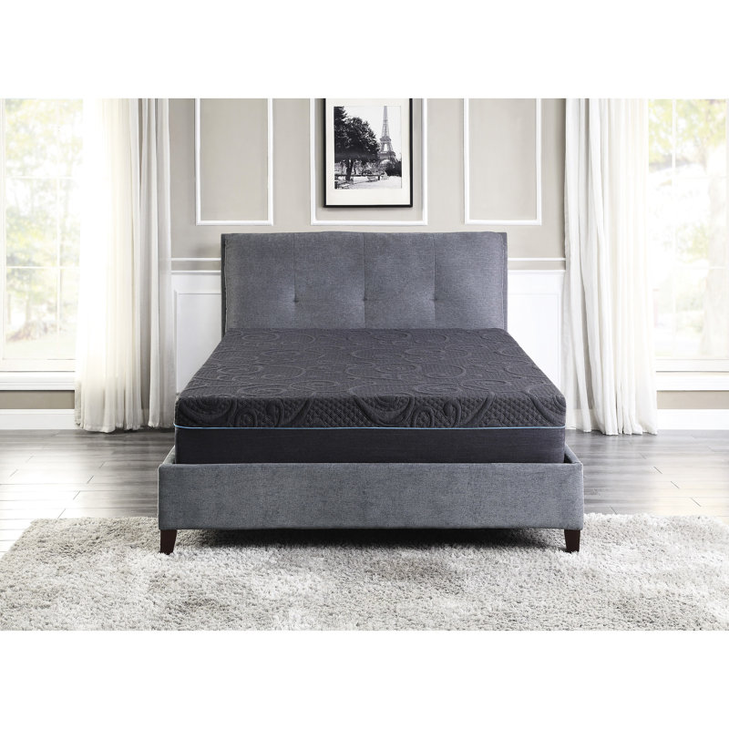 Grand matelas pour lit de 11 po, mousse viscoélastique imprégnée de gel, gris foncé, ressorts ensachés pour un sommeil paisible, mousse, matelas de confort moyen de 11 po et ressorts pour un sommeil profond