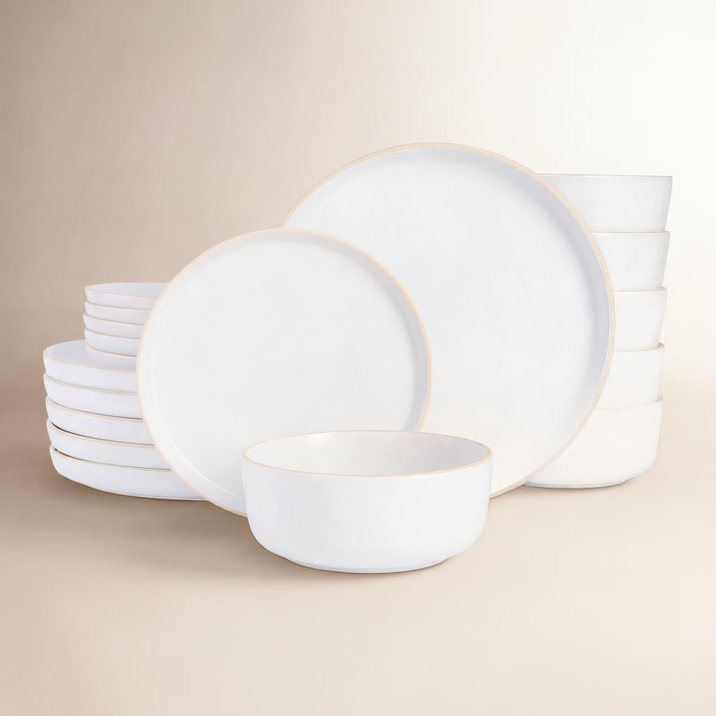Service de table 18 pièces Gibson Soho Lounge Matte, service pour 6, Blanc