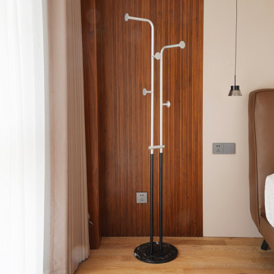 Darrias 5 - Hook Freestanding Coat Rack with Marble Base, Art Design Easy Assembly