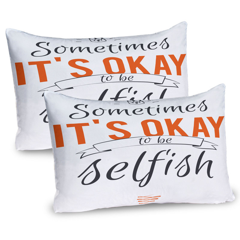 Ensemble de 2 taies décoratives décoratives Ambesonne Its OK to Be Selfish 30 po x 20 po