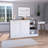 Kitchen Island, Three Open Shelves, Two Cabinets
