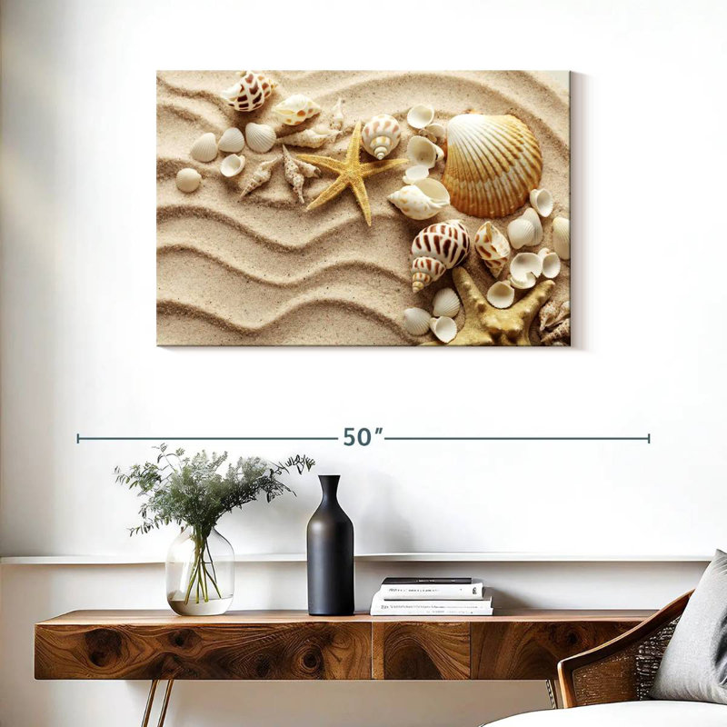 Aletra, coquillages sur les vagues de sable, H 24 po x l 36 po