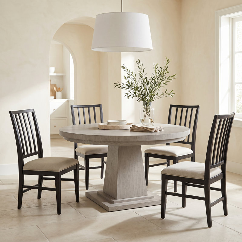 5 - Piece Solid Wood Dining Set, Black