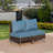 49'' Wide Armless Wicker Outdoor Patio Chair With Cushion