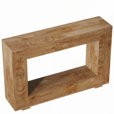 47 Inches Farmhouse Console Table with Storage – Rustic Entryway Table for Hallway, Living Room, or Foyer, Natural Wood Finish Accent Sofa Table with Open Shelf, Vintage Industrial Design