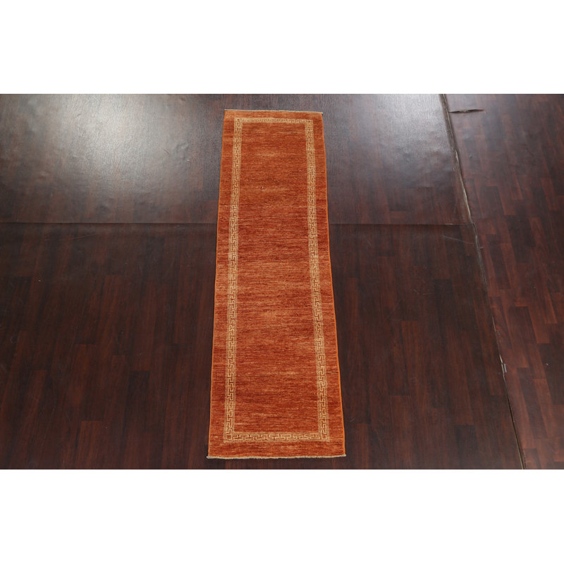 Tapis de couloir oriental en laine orange Karbe Gabbeh Kashkoli Karita
