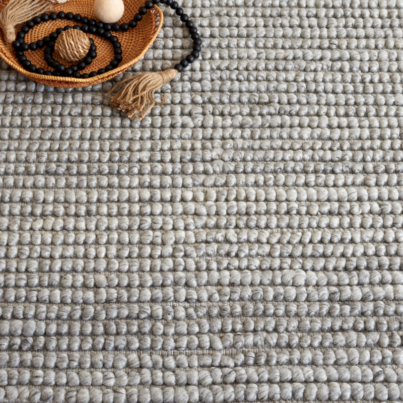 Tapis de couleur unie en laine tissé à la main Natura, Rectangle 9 pi x 12 pi