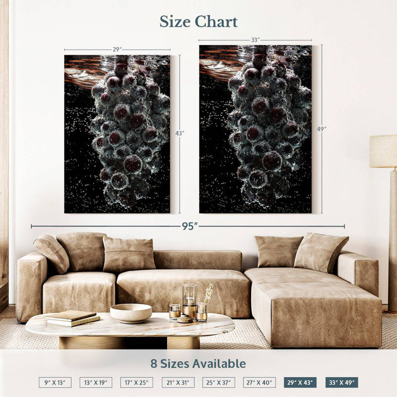 Yarlin Submerged Grapes, 51" H x 34" W