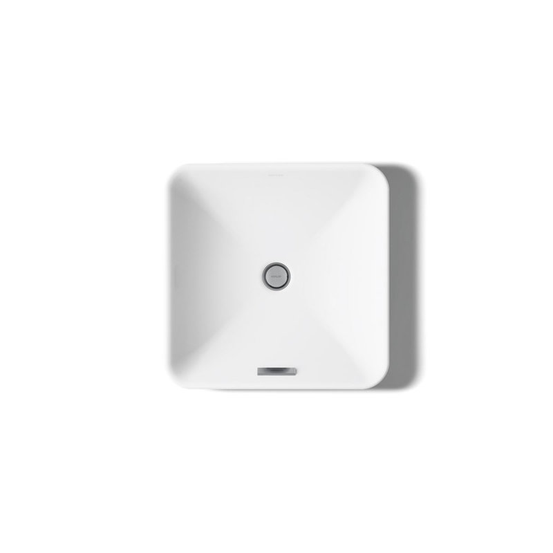 Lavabo vasque de salle de bain carré en céramique avec trop-plein Vox, Blanc