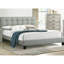Lit contemporain grand format, tête de lit en polyfibre grise avec design gris et plateforme solide-27258574