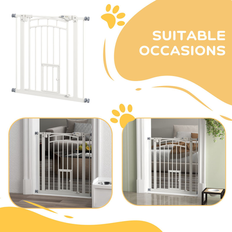 Barrière murale pour animaux Enoc, Blanc, H 29,9 po x l 31,5 po x P 1,6 po