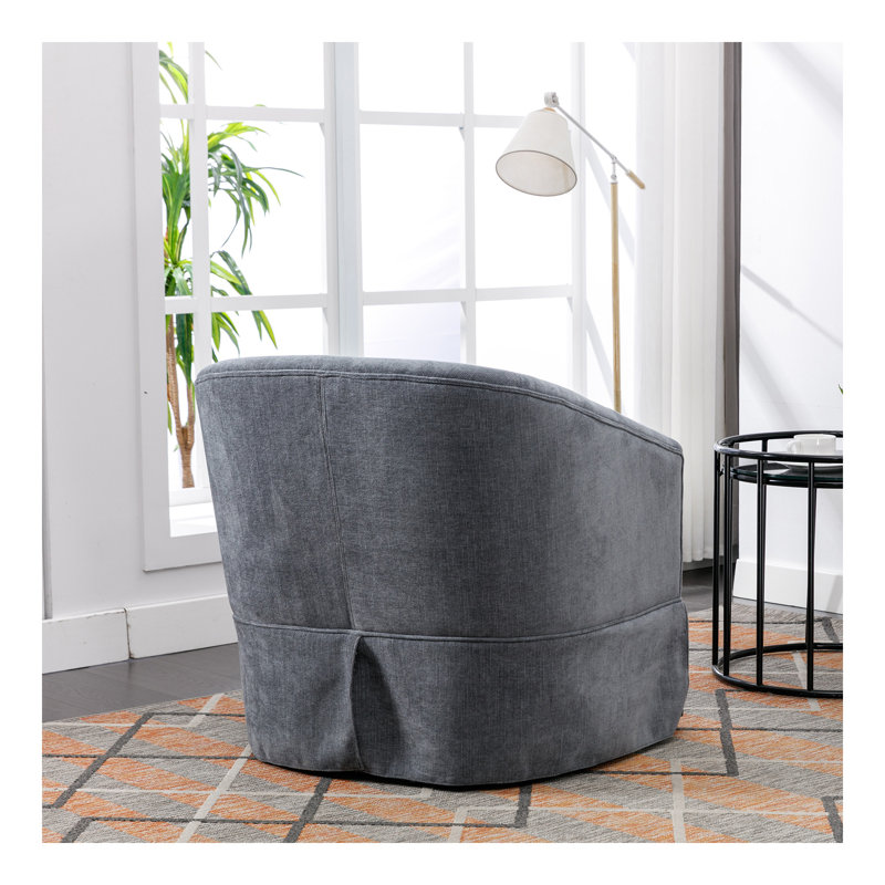 Mélange de lin avec fauteuil pivotant à 360 degrés, Gris