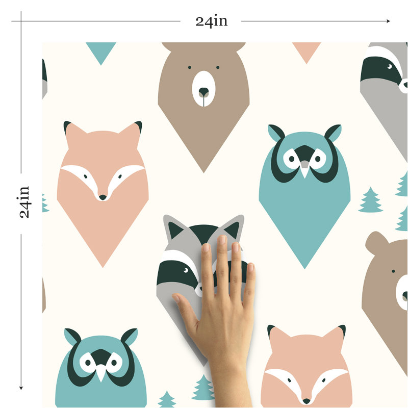 Panneau de papier peint adhésif et colle forest baby Warba, L 126 po x l 24 po
