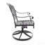 Chaise de patio pivotante en fonte d'aluminium 2 pièces avec structure noire et coussins bleus-1388428206