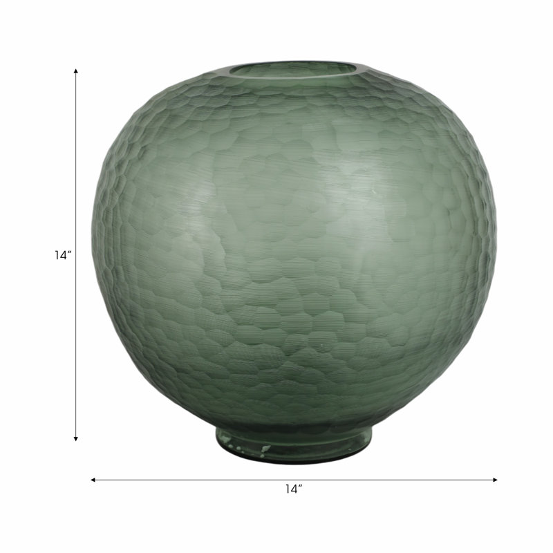 Bastia Handmade Glass Table Vase, Overall Height - 14"