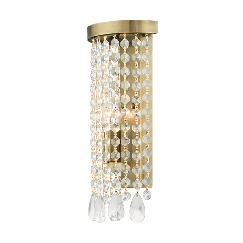 Steel Flush Mounted Sconce, Antique Brass