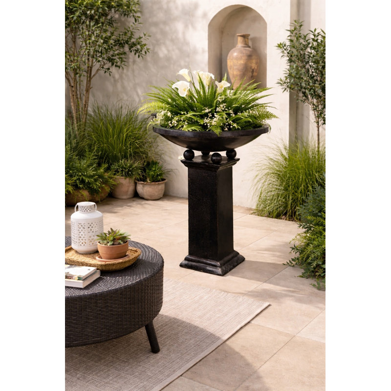 Pot Terazzo noir sur pied 