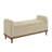 Mid-Century Modern Lift Top Storage Bench 1Pc Light Brown Upholstered Tufted Solid Wood Walnut Finish Wooden Furniture-6964673