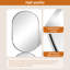 Élégant miroir de salle de bain elliptique, cadre en acier inoxydable, suspension verticale ou horizontale-112652453