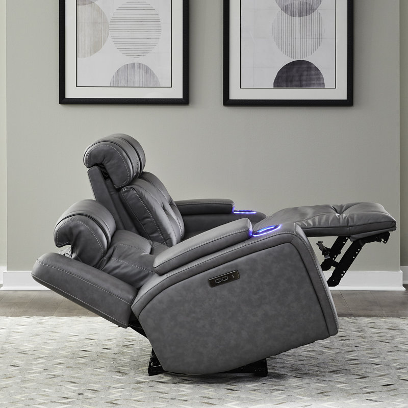 Ensemble de canapé inclinable électrique Kerven avec haut-parleurs Bluetooth, Gris