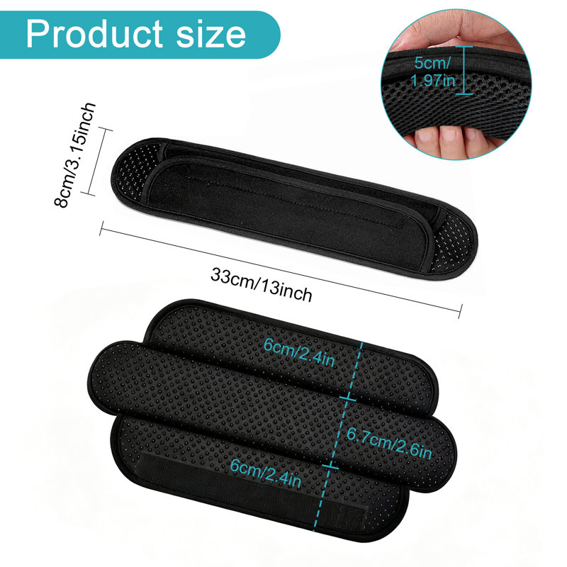 Lot de 2 coussinets d'épaule universels pour bretelles de sac, respirants et antidérapants, pour bagages, sacs bandoulière, sacs à dos, guitares, noirs